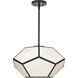 Latham 3 Light 18 inch Matte Black Semi-Flush Mount Ceiling Light