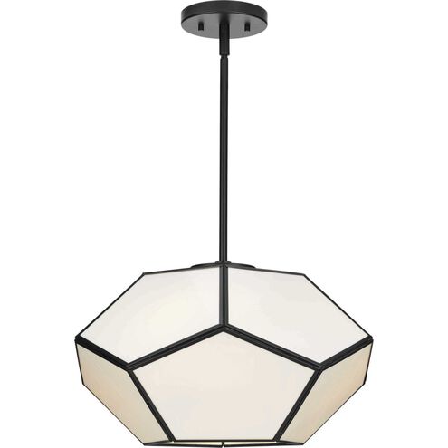 Latham 3 Light 18 inch Matte Black Semi-Flush Mount Ceiling Light