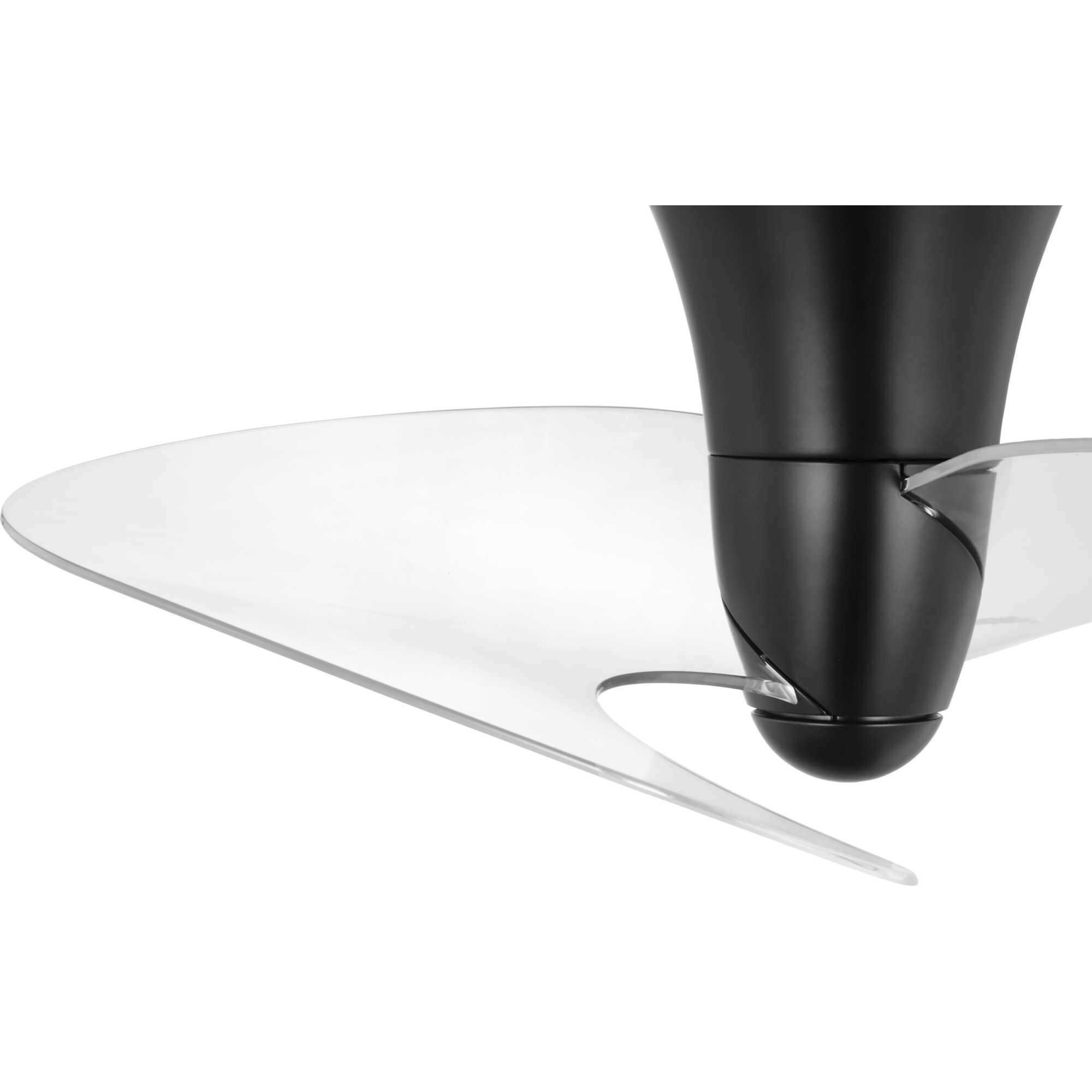 Beal 36 inch Matte Black with Clear/White Metal Flake Blades Ceiling Fan