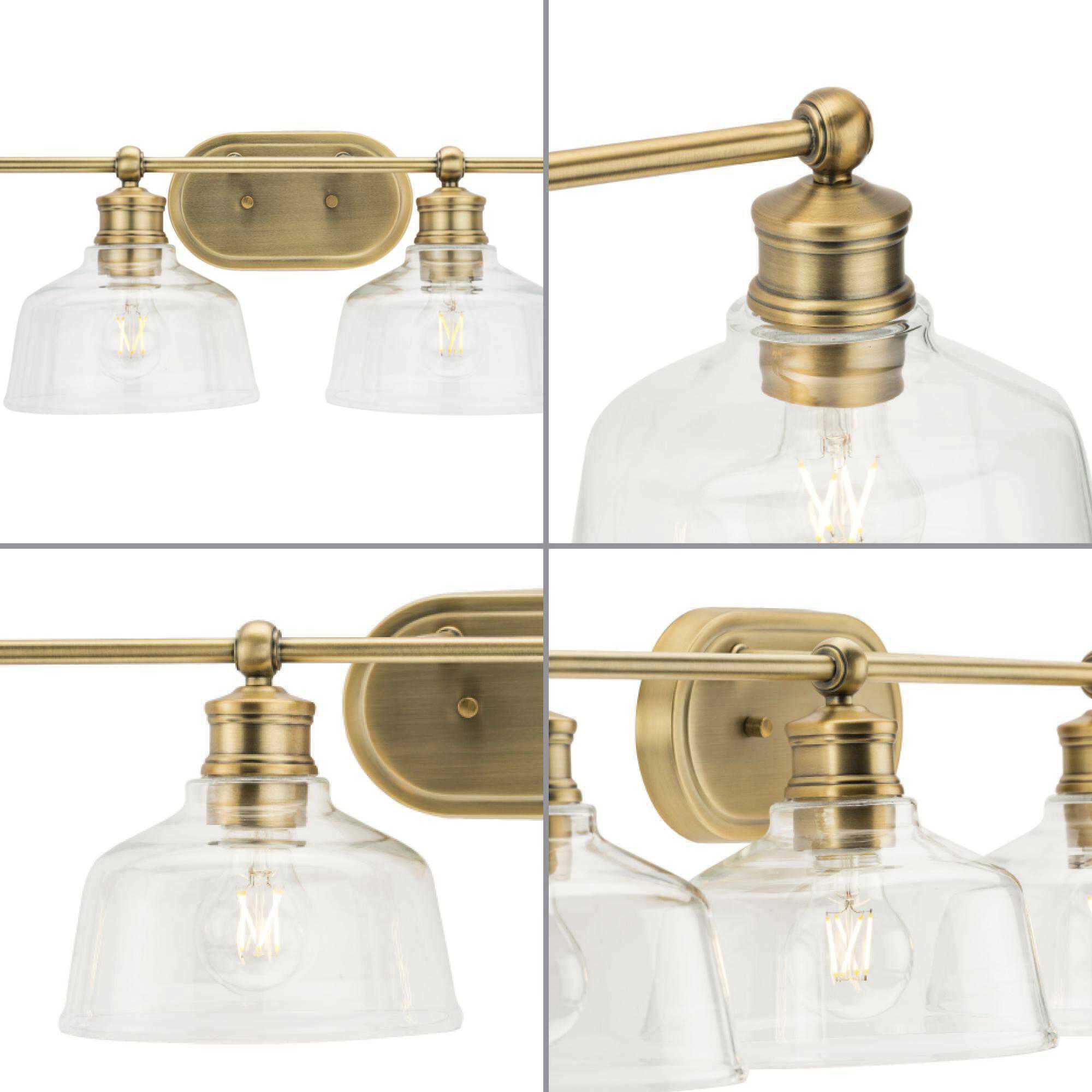 Singleton 4 Light 36 inch Vintage Brass Bath Vanity Wall Light