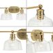Singleton 4 Light 36 inch Vintage Brass Bath Vanity Wall Light