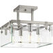 Glayse 4 Light 17 inch Brushed Nickel Semi-Flush Mount Convertible Ceiling Light, Design Series