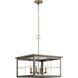 Hedgerow 4 Light 21 inch Distressed Brass Chandelier Ceiling Light