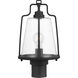 Benton Harbor 1 Light 16 inch Textured Black Outdoor Post Lantern, with DURASHIELD