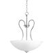 Heart 3 Light 18 inch Polished Chrome Inverted Pendant Ceiling Light