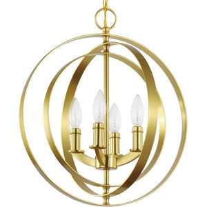 Equinox 4 Light Satin Brass Pendant Ceiling Light