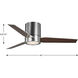 Braden 44 inch Brushed Nickel with American Walnut/Silver Blades Ceiling Fan, Progress LED