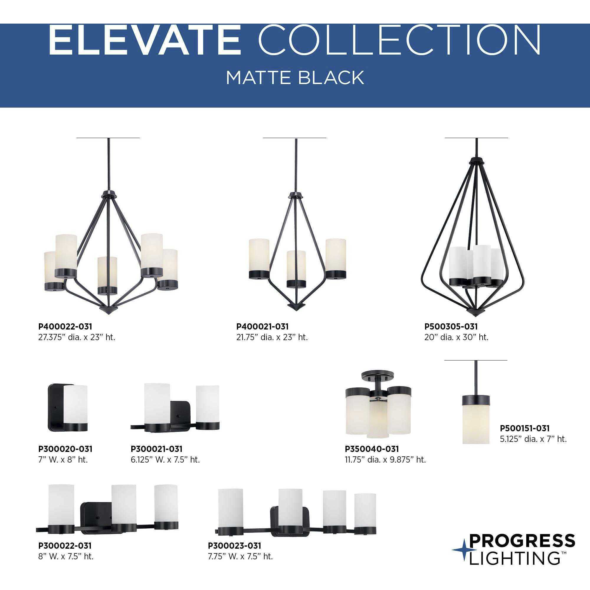 Elevate 3 Light 25 inch Matte Black Bath Vanity Wall Light, Design Series