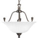 Renovations 3 Light 16 inch Forged Bronze Semi-Flush Mount Ceiling Light