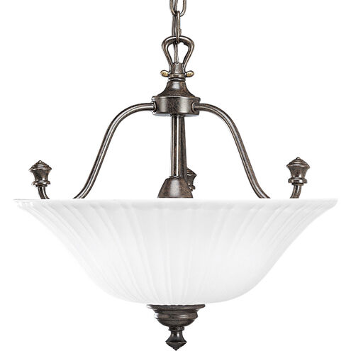 Renovations 3 Light 16 inch Forged Bronze Semi-Flush Mount Ceiling Light