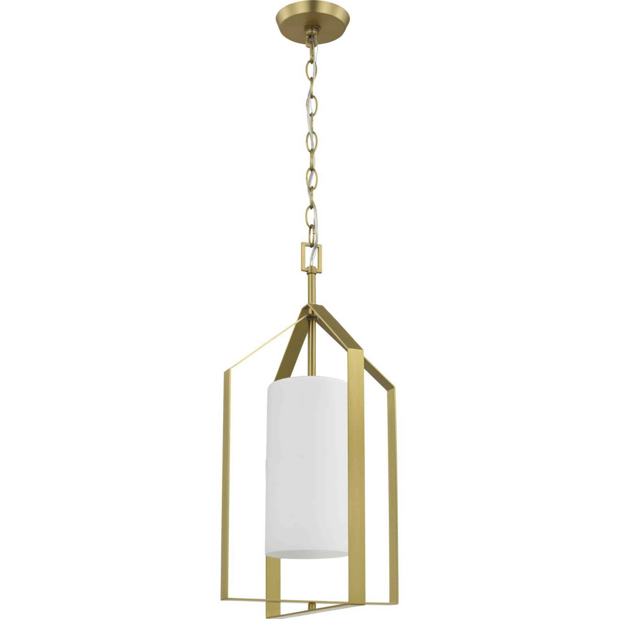 Vertex 1 Light 12 inch Brushed Gold Foyer Light Ceiling Light