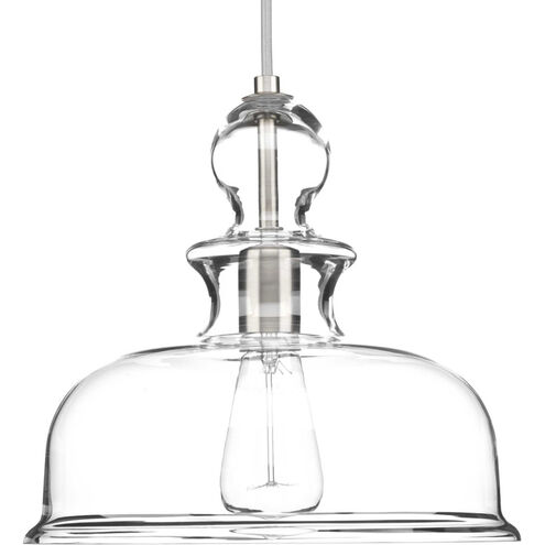Staunton 1 Light Brushed Nickel Pendant Ceiling Light, Design Series