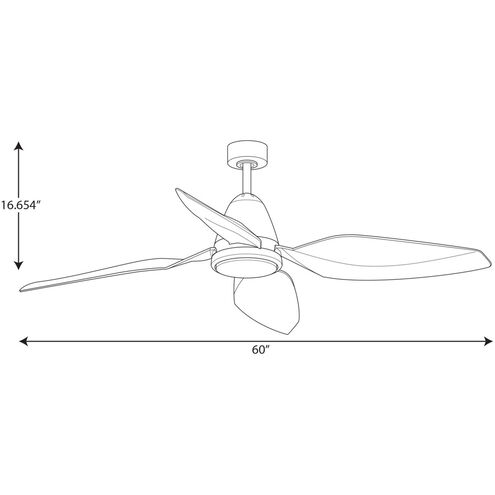 Holland 60 inch Oil Rubbed Bronze with Walnut Blades Ceiling Fan, Progress LED