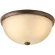 Random 2 Light 14 inch Antique Bronze Close-to-Ceiling Ceiling Light
