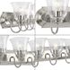 Clear Glass 6 Light 48 inch Brushed Nickel Vanity Light Wall Light