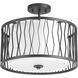 Wemberly 3 Light 16 inch Graphite Semi-Flush Mount Ceiling Light, Design Series