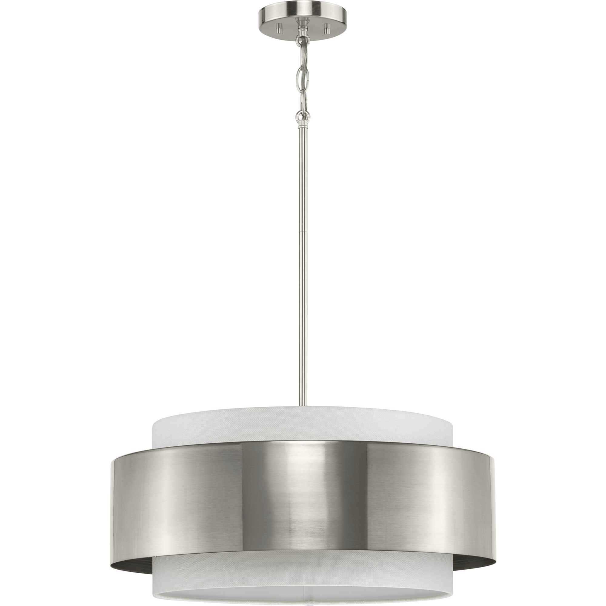 Silva 3 Light 22 inch Brushed Nickel Pendant Ceiling Light, Design Series