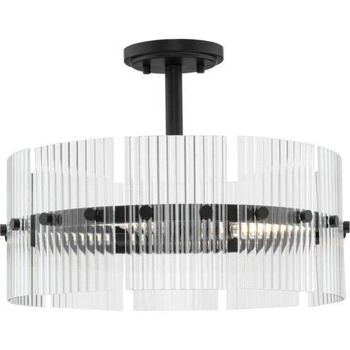 Seville 4 Light 17.87 inch Matte Black Convertible Pendant Ceiling Light, Design Series