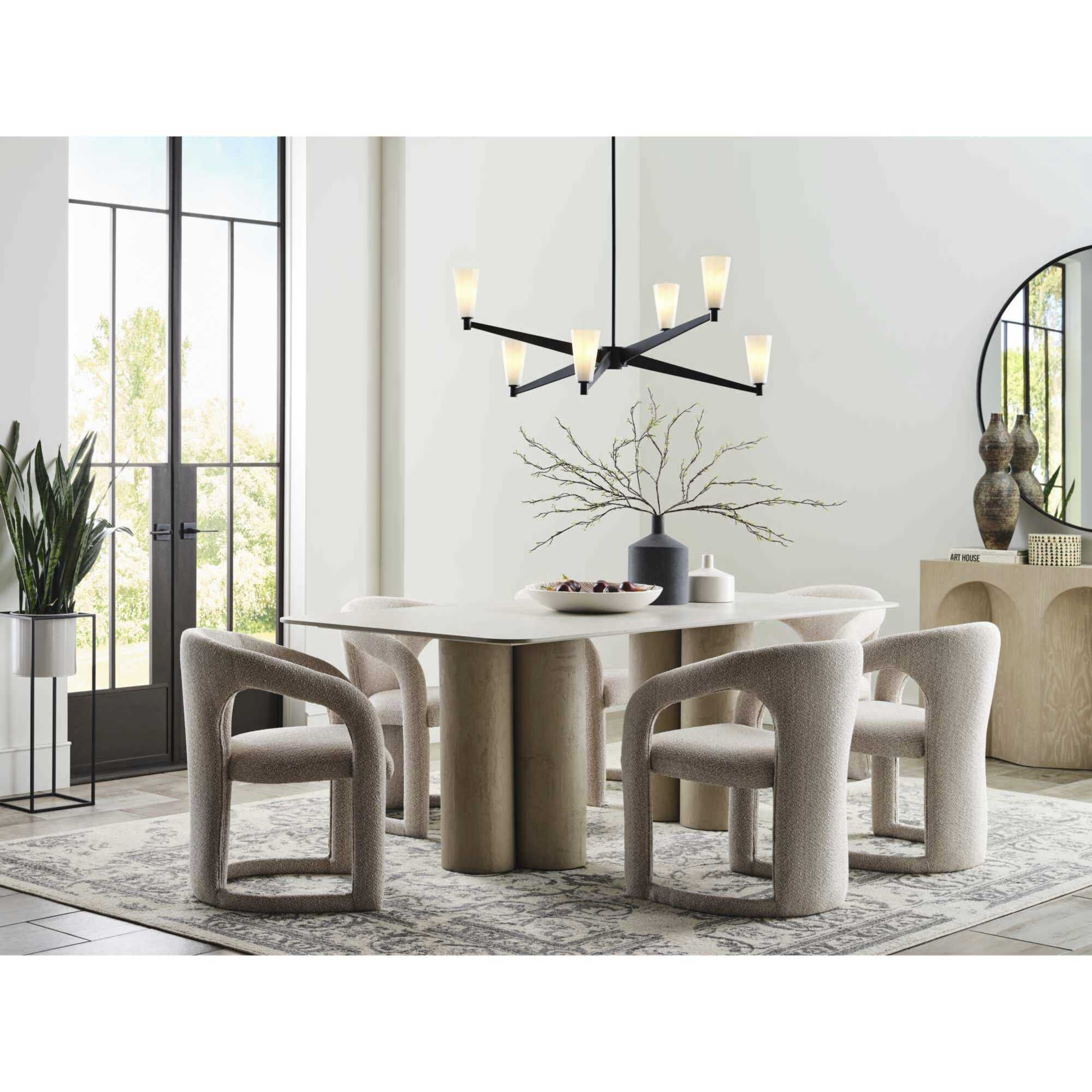 Tosca 6 Light 41 inch Matte Black Chandelier Ceiling Light, Design Series