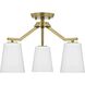 Vertex 3 Light 18 inch Brushed Gold Convertible Chandelier Ceiling Light