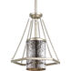 Indi 1 Light 9.5 inch Silver Ridge Mini-Pendant Ceiling Light