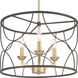 Landree 3 Light 18 inch Matte Black Chandelier Ceiling Light