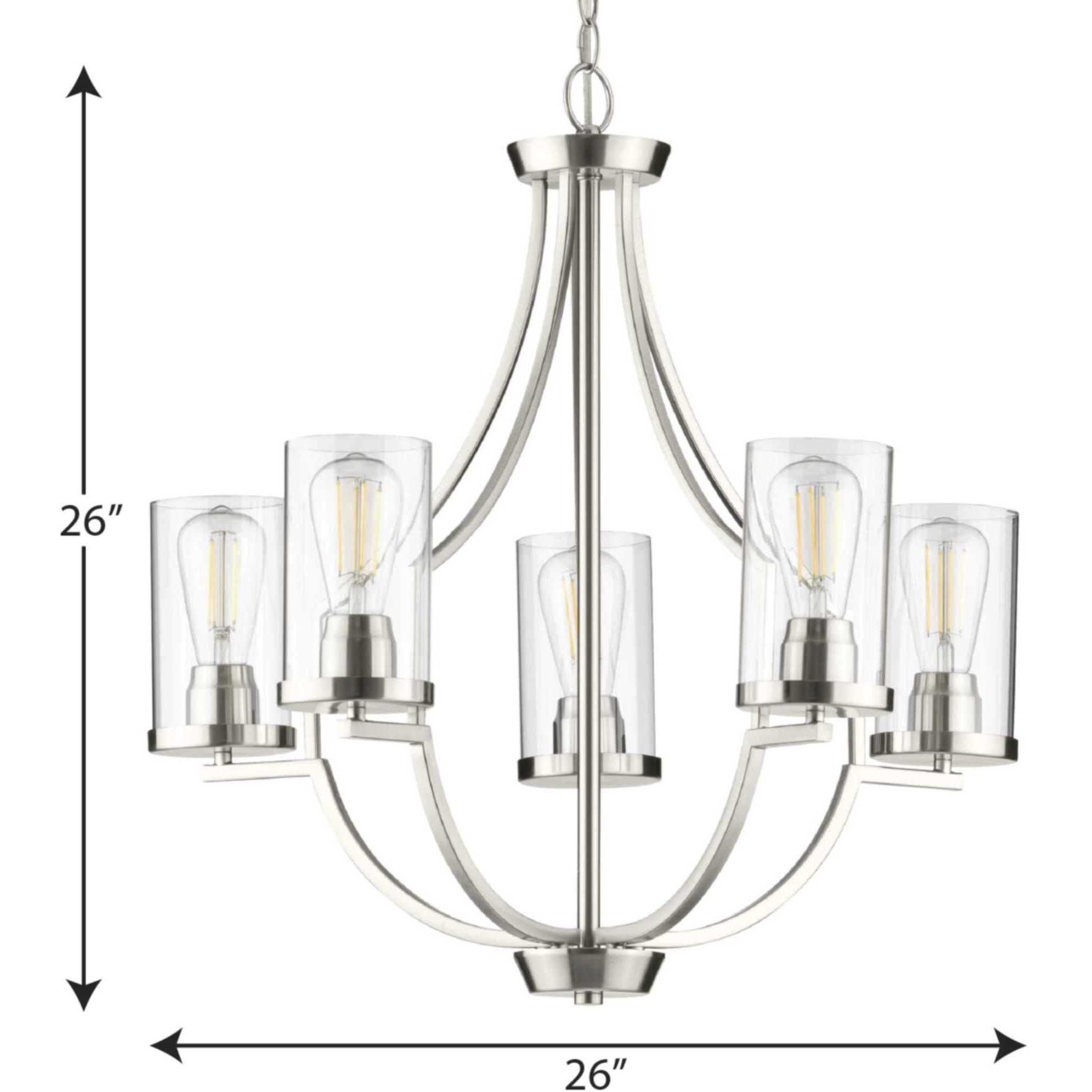 Lassiter 5 Light 26 inch Brushed Nickel Chandelier Ceiling Light