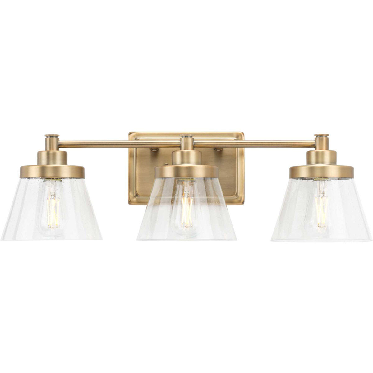 Hinton 3 Light 25 inch Vintage Brass Bath Vanity Wall Light