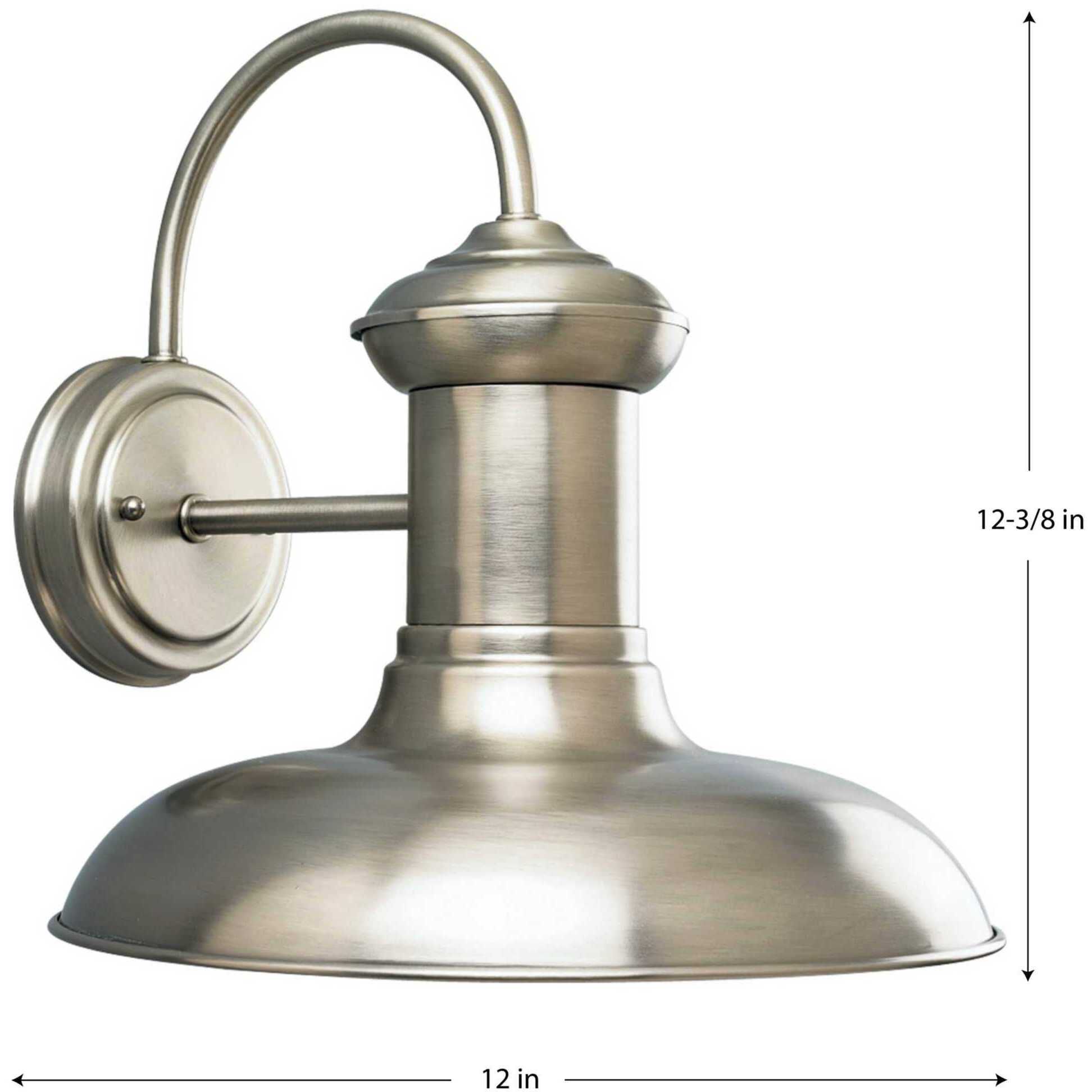 Brookside 1 Light 12 inch Antique Nickel Outdoor Wall Lantern in Standard, Large