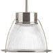 Prismatic Glass LED 9.13 inch Brushed Nickel Mini-Pendant Ceiling Light
