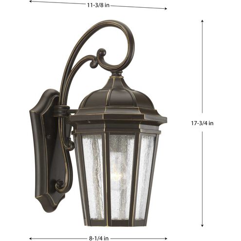 Verdae 1 Light 18 inch Antique Bronze Outdoor Wall Lantern, Medium, Design Series