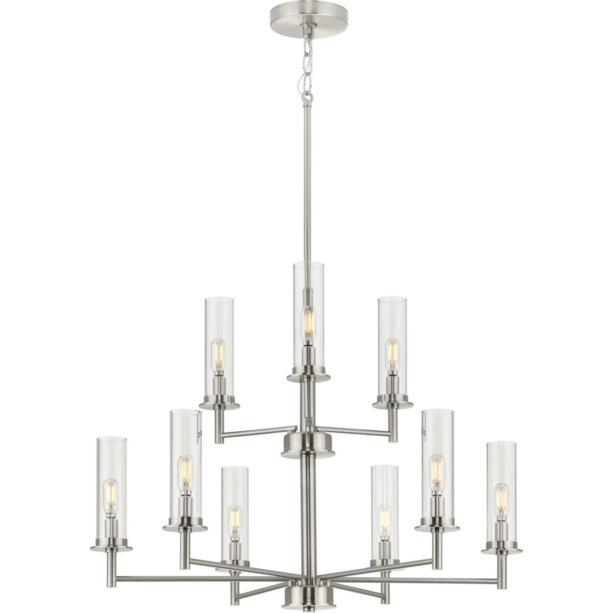 Kellwyn 9 Light 28 inch Brushed Nickel Chandelier Ceiling Light