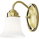 Opal Glass 1 Light 5 inch Polished Brass Bath Vanity Wall Light