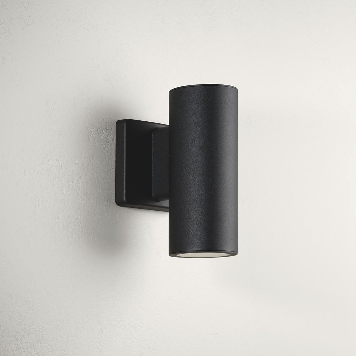 Cylinders LED 8.25 inch Black Outdoor Wall Mount Up/Down Cylinder, Progress LED