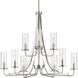 Riley 9 Light 30 inch Brushed Nickel Chandelier Ceiling Light