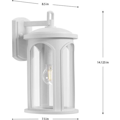 Gables 1 Light 14 inch Satin White Outdoor Wall Lantern