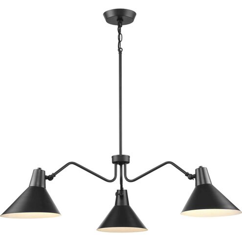 Trimble 3 Light 44.12 inch Matte Black Chandelier Ceiling Light, Design Series