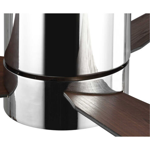 Braden 56 inch Polished Chrome with Black/American Walnut Blades Hugger Ceiling Fan, Progress LED