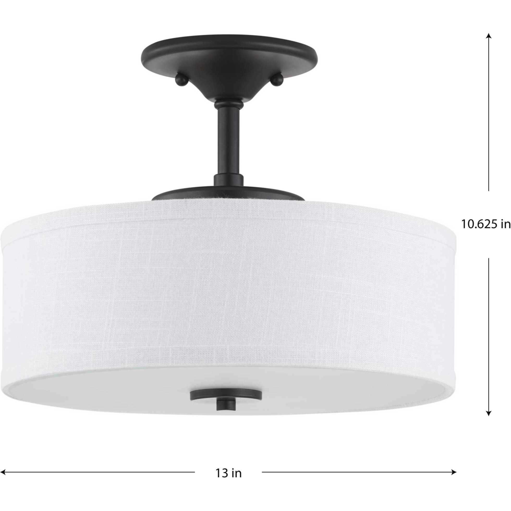 Inspire LED LED 13 inch Graphite Semi-Flush Mount Ceiling Light, Progress LED