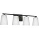 Vertex 4 Light 29 inch Matte Black Bath Light Wall Light