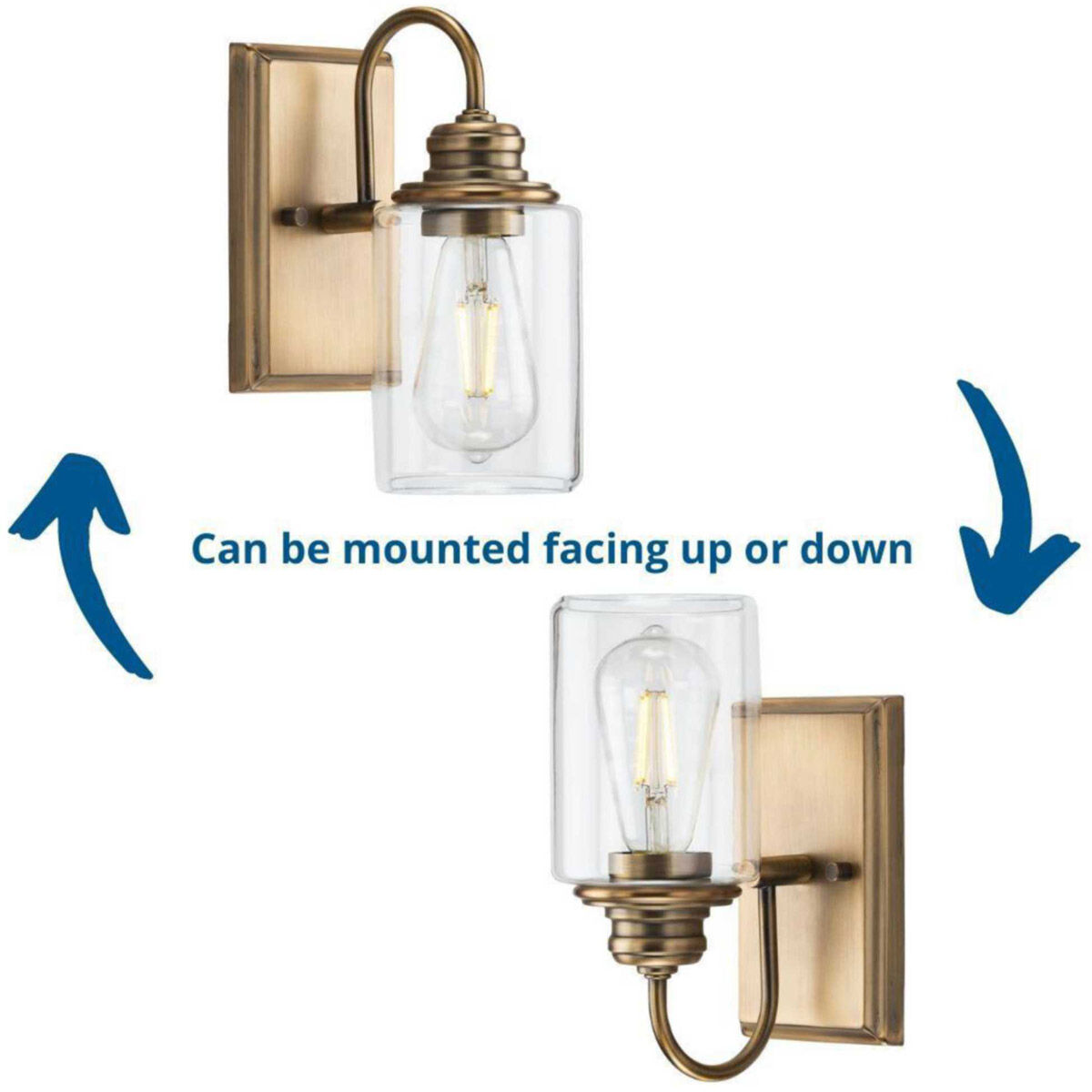 Aiken 1 Light 5 inch Vintage Brass Bath Vanity Wall Light