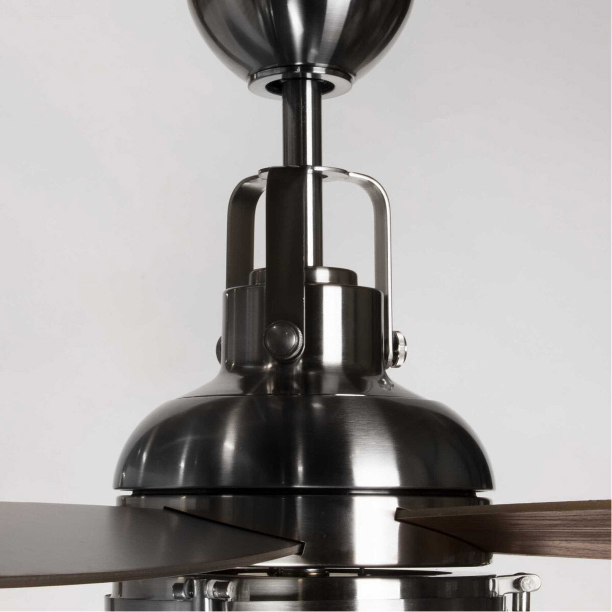 Kudos 52 inch Brushed Nickel with Silver/American Walnut Blades Ceiling Fan, Progress LED