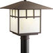Mission 1 Light 14 inch Weathered Bronze Outdoor Post Lantern