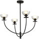 Alora Mood Sylvia 4 Light 26.5 inch Matte Black/Clear Glass Chandelier Ceiling Light