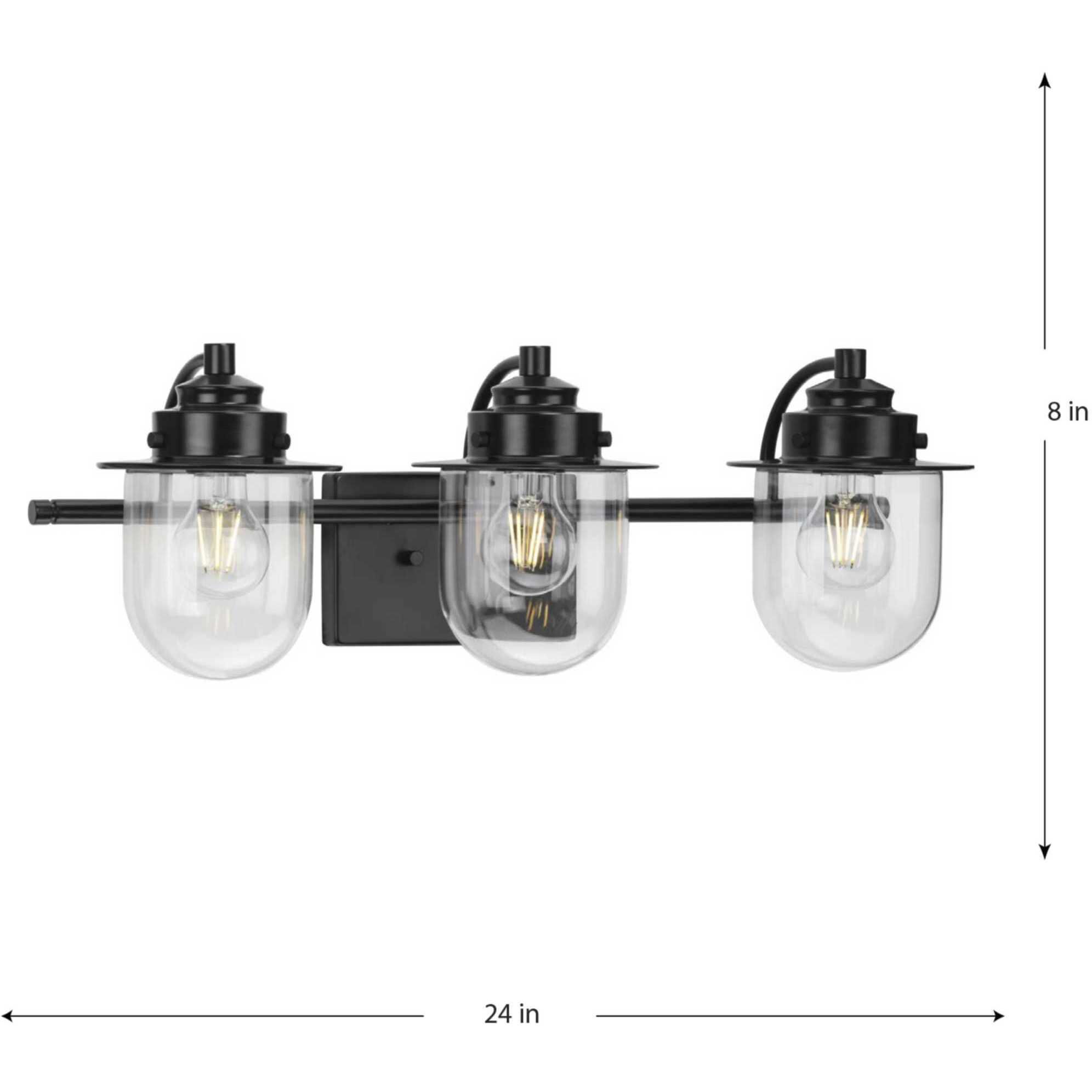 Northlake 3 Light 24 inch Matte Black Bath Light Wall Light