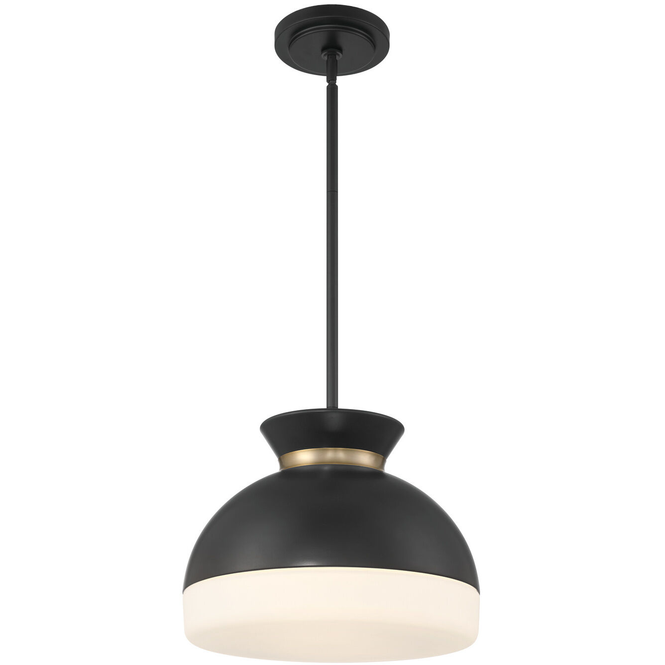 Gidget 2 Light 15 inch Matte Black and Vibrant Gold Mini Pendant Ceiling Light