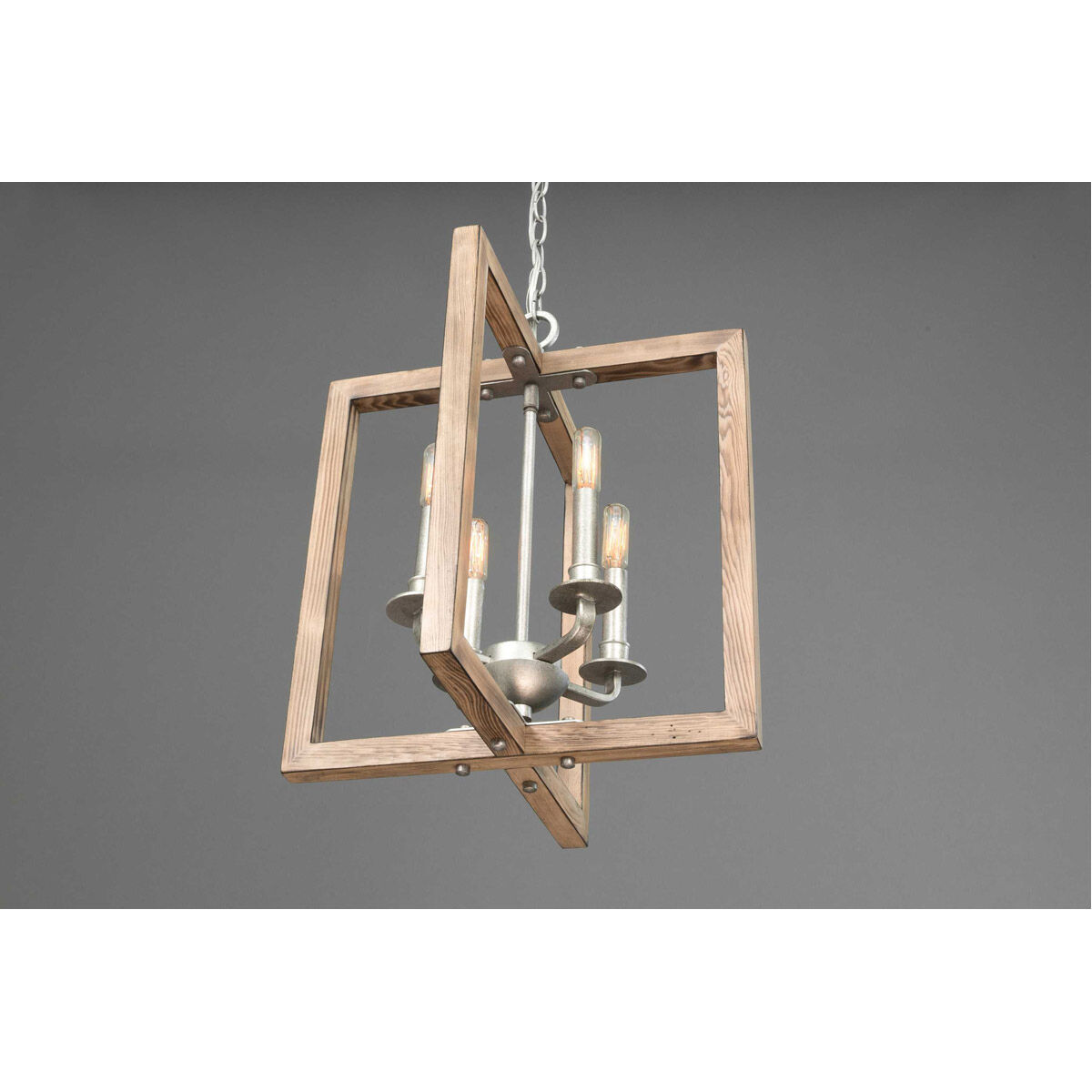 Turnbury 4 Light 16 inch Galvanized Chandelier Ceiling Light, Design Series