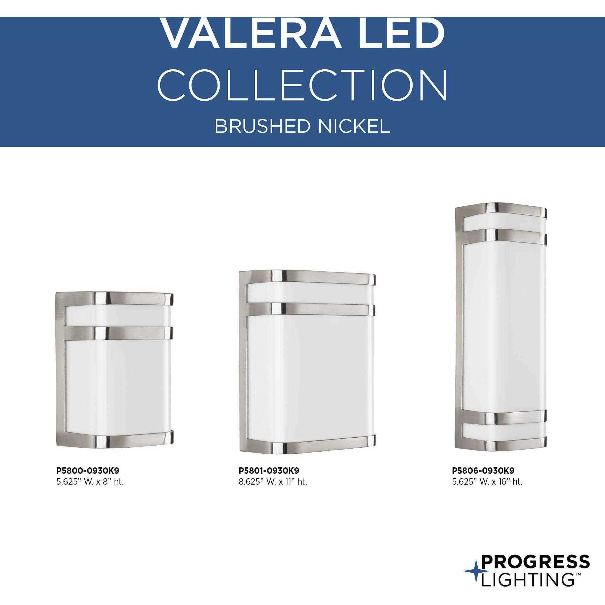 Valera LED LED 11 inch Brushed Nickel Outdoor Wall Lantern, Progress LED