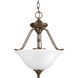Avalon 3 Light 13 inch Antique Bronze Close-to-Ceiling Ceiling Light in Alabaster Glass