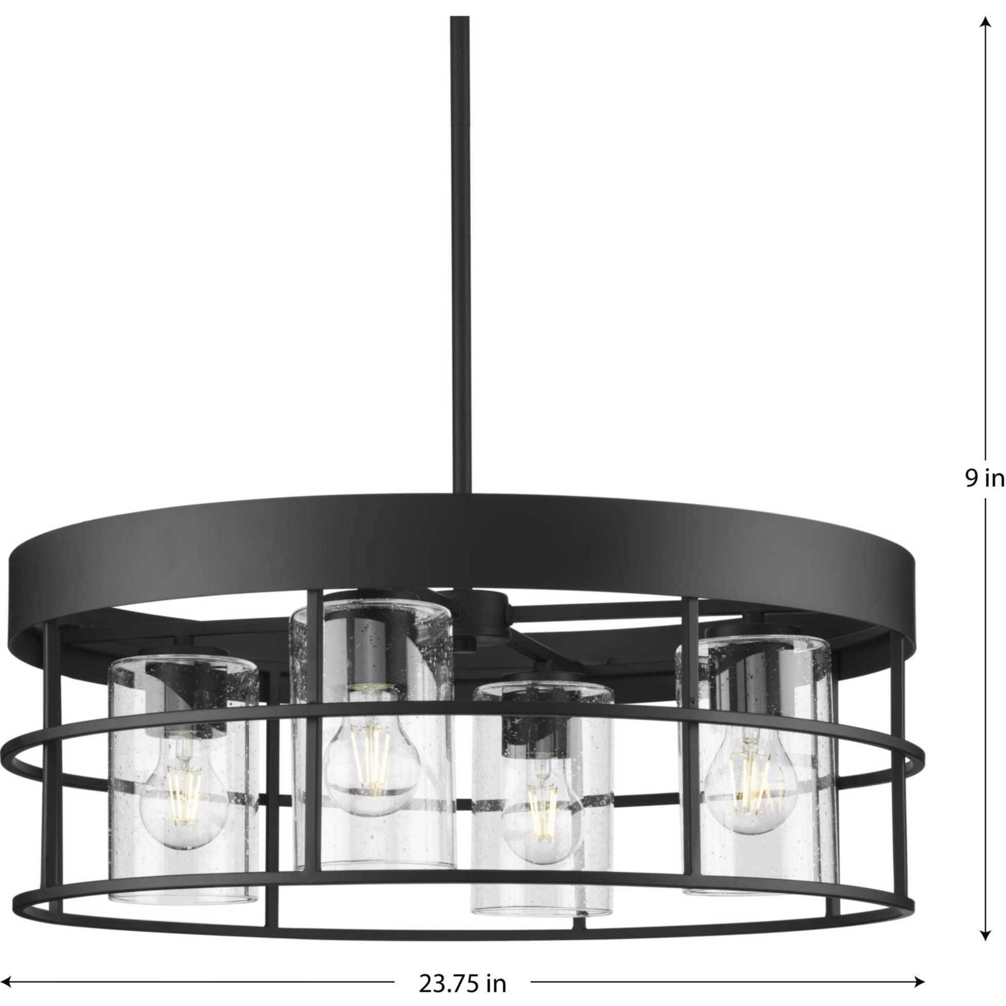 Burgess 4 Light 23.75 inch Matte Black Chandelier Ceiling Light, Design Series